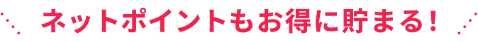 ネットポイントもお得に貯まる！