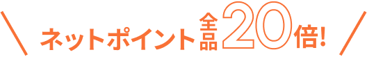 ネットポイント全品20倍！