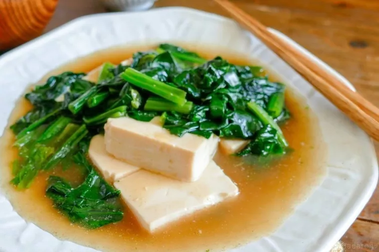 ほうれん草と豆腐のあんかけ煮