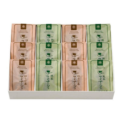 白い化粧箱にフィナンシェが詰め合わせになっている