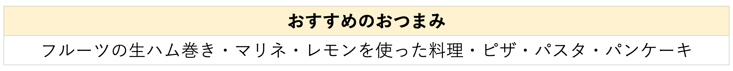おすすめのおつまみ表