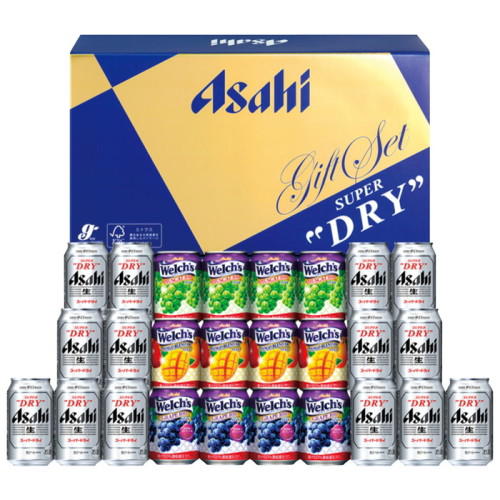 青い箱に入ったアサヒの「生缶ビールファミリーセット」
