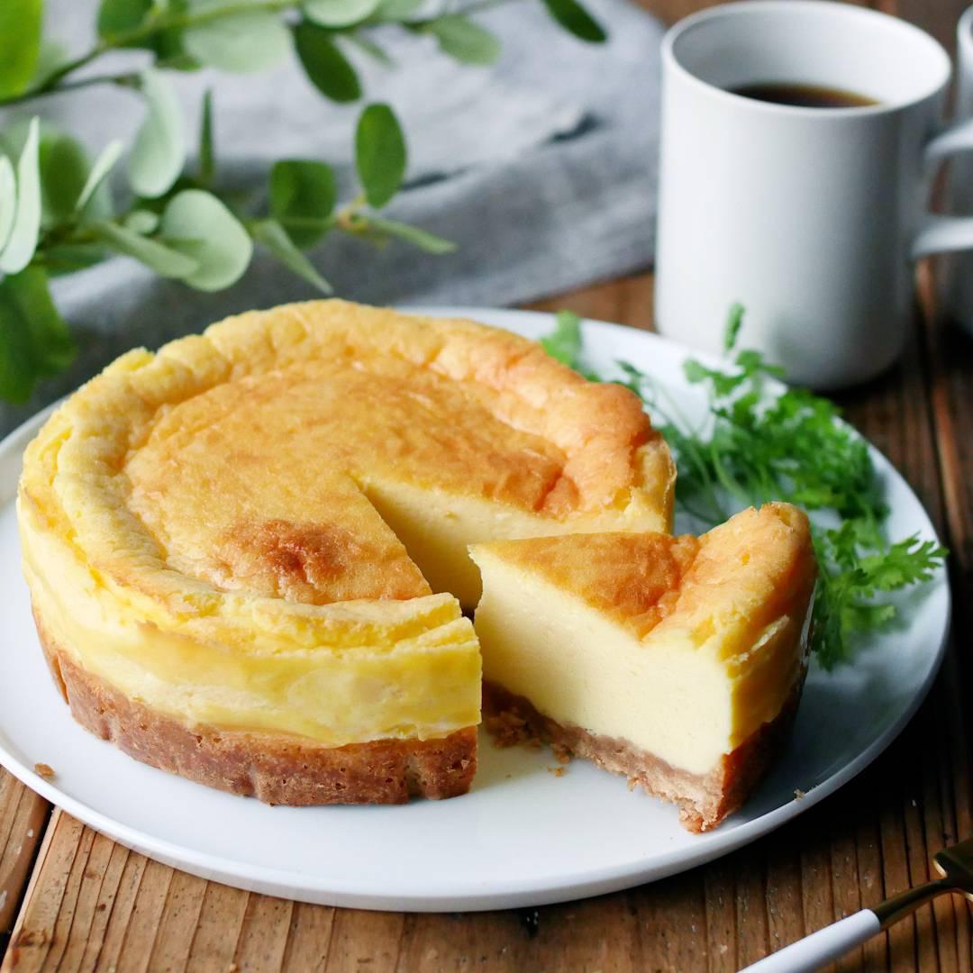 二層になったニューヨークチーズケーキ