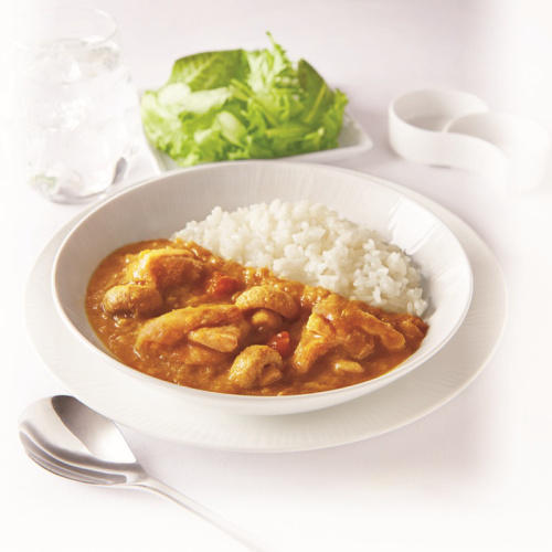白い皿に盛られたANA ファインデリッシュのカレー