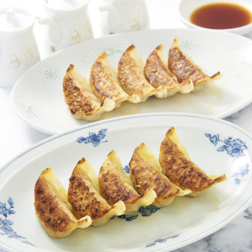 「宇都宮 いさみや」の「いさみや餃子」が2皿並べられている様子
