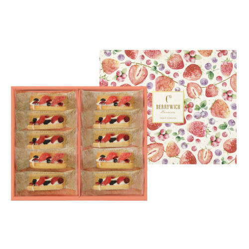 ドライフルーツを使った焼き菓子が10個入ったギフトボックス。