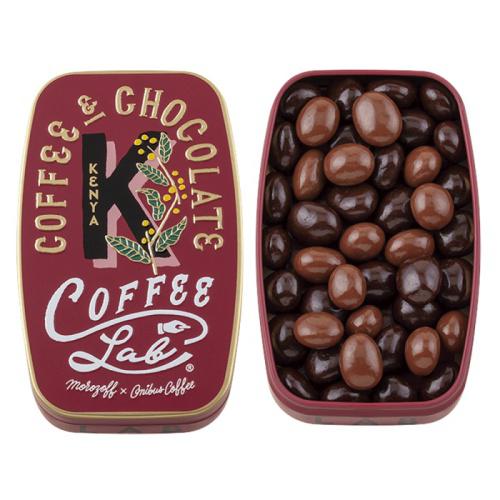 赤色の缶に入ったコーヒービーンズチョコレート。