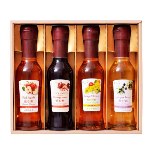 OSUYA」飲む酢デザートビネガーが4本箱に入っている様子