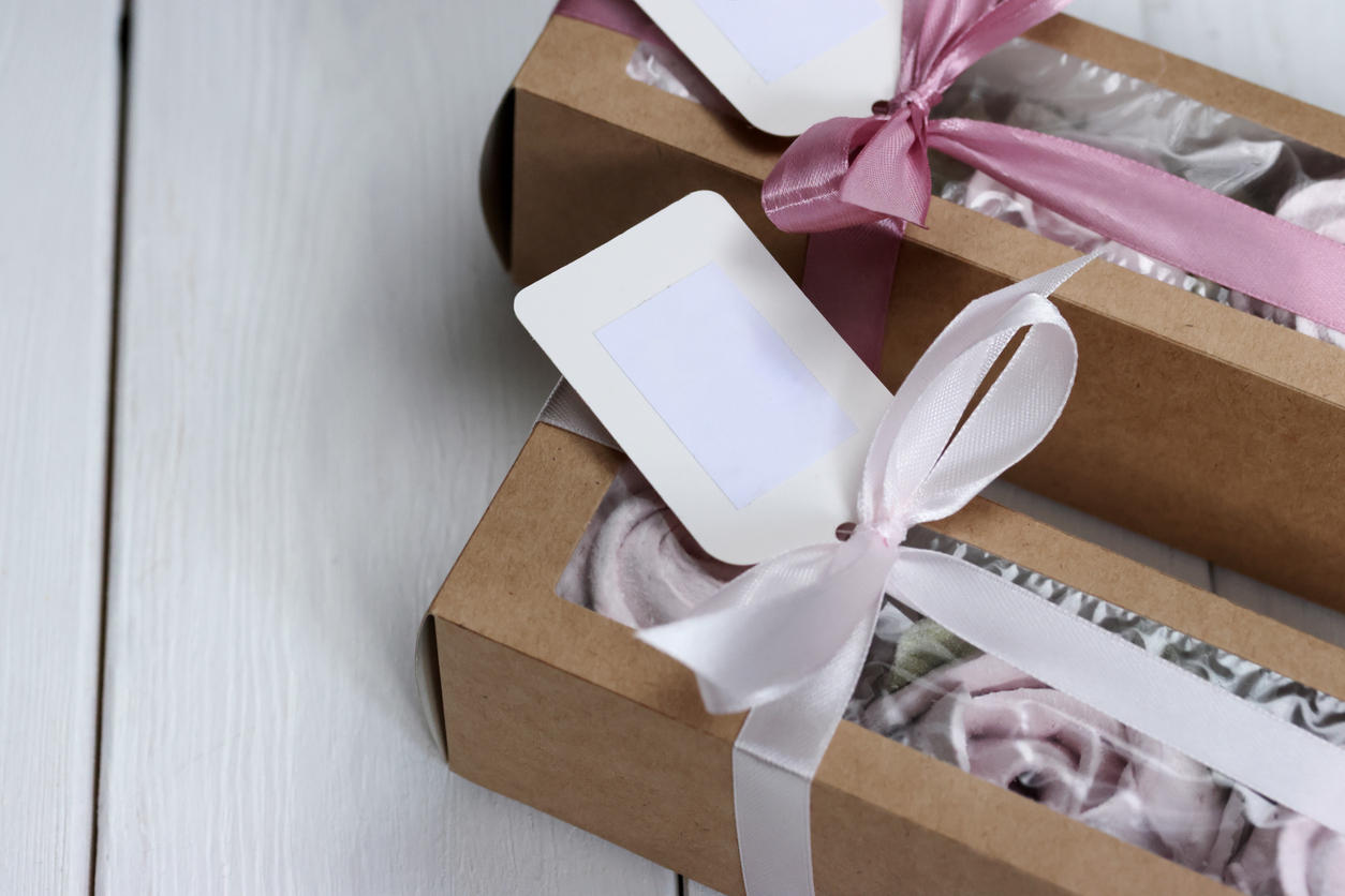 マシュマロが入ったプチギフトの箱