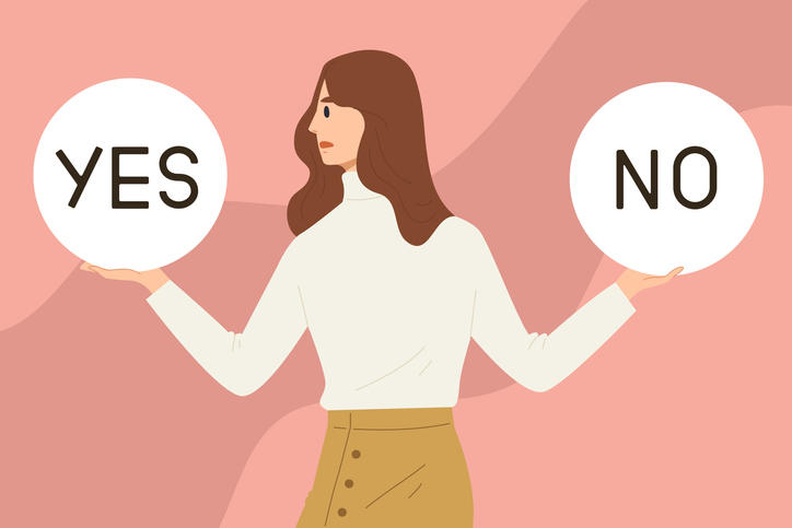 yesとnoで迷う女性
