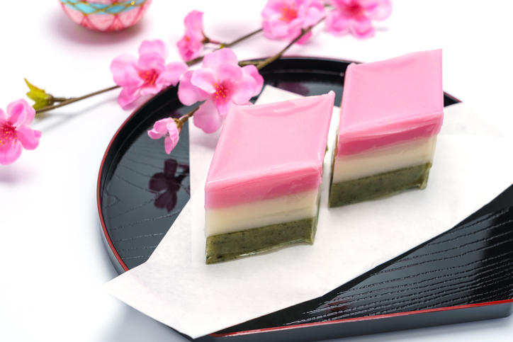 菱餅と桃の花