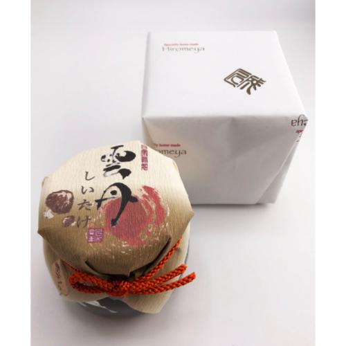 「広布屋」の佃煮「雲丹しいたけ(箱入)」の瓶と化粧箱