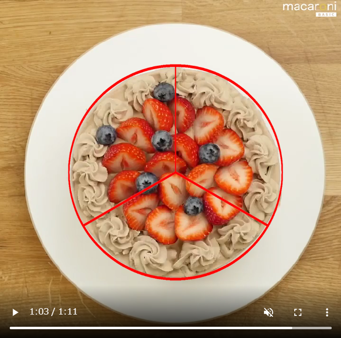 ケーキ等分アプリを使った3等分する方法の解説画像