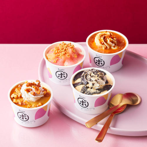 白いカップに入ったケーキリンクの「「オオサカポテト」夢シルクジェラート詰め合わせ 12個」