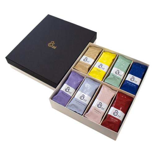 8種類の& OKOSHIが詰め合わせになっている 