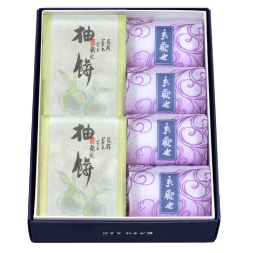 2種類の和菓子は入った「鶴屋吉信」の「京観世・柚餅（一食サイズ）6個入」