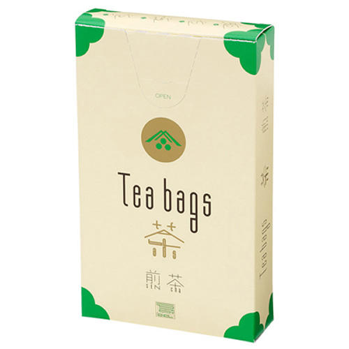 ベージュとグリーンの箱に入った一保堂茶舗の「ティーバッグ 煎茶 12袋入」