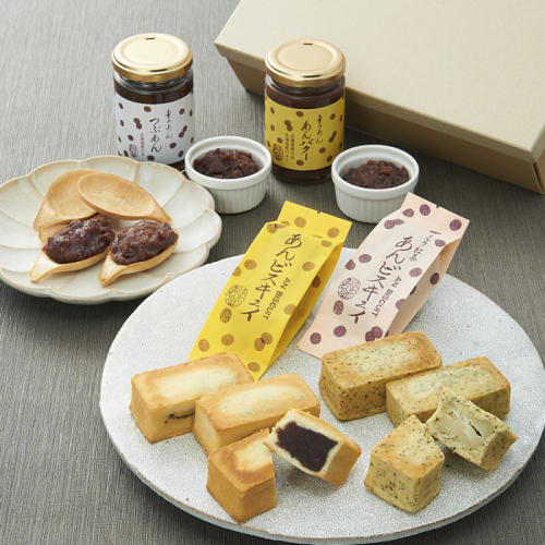 「京らく製あん所」の「詰合せ（つぶあん、あんバター、おさじパイ、あんビスキュイ）」