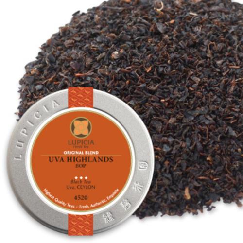 丸い紅茶缶に入ったルピシアのウバハイランズが置かれている