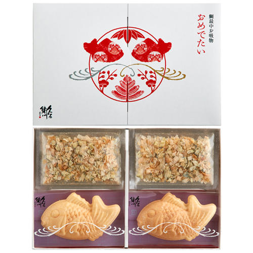 鯛の最中お吸い物と、あわせ削りのギフトセット。