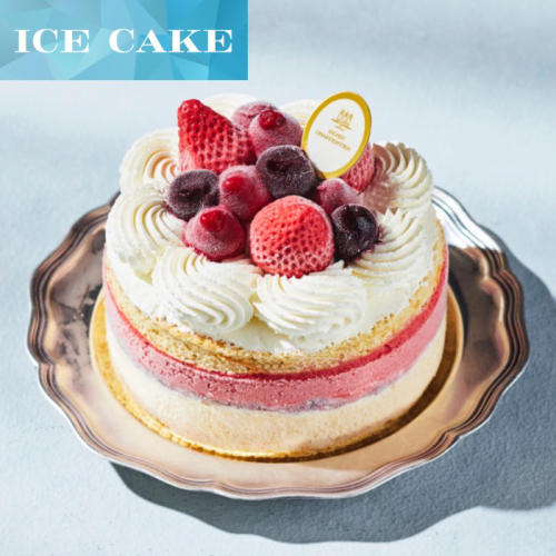 ホールサイズのショートケーキをイメージしたアイスケーキ。