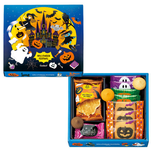 ハロウィン仕様のパッケージのアソートクッキーボックス。