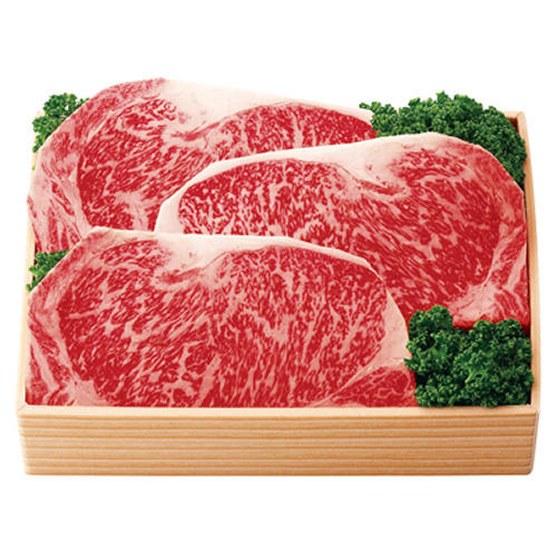 茶色い箱に入ったサーロインステーキ肉