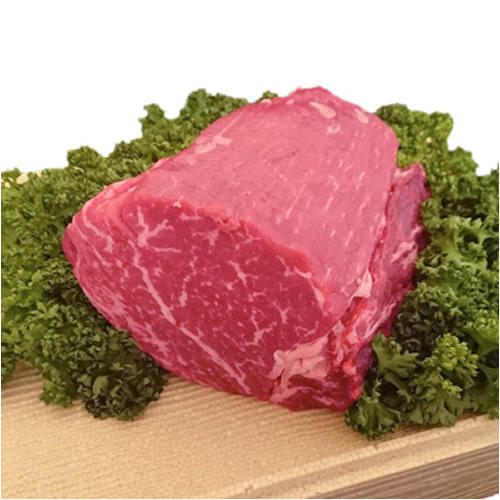 ローストビーフ用の国内産牛ヘレブロック肉が置かれている　