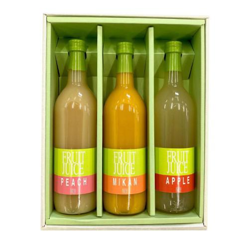 キムラフルーツのフルーツジュース(720ml)詰め合わせ 3本(もも・みかん・ふじりんご)