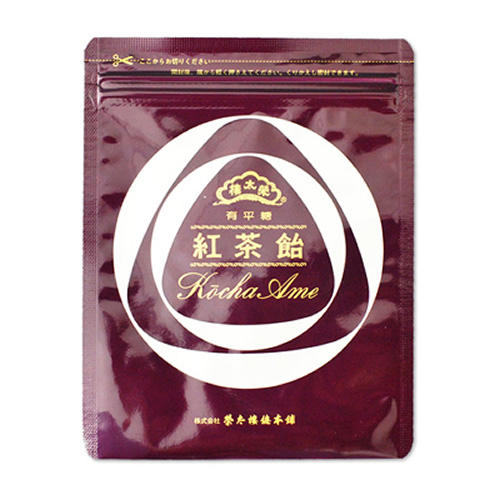 えんじのパッケージに入った榮太樓飴 紅茶飴 1袋(150g)