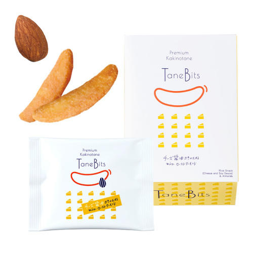 白いパッケージに入ったタネビッツの「タネビッツ チーズ醤油 55g」