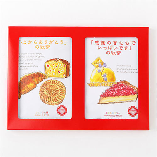 赤い枠が特徴の箱に2つのパッケージが詰められている