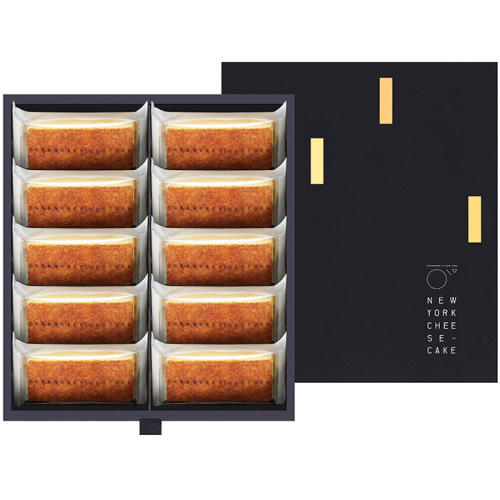 黒い箱に入ったグラマシーニューヨークの「ニューヨークチーズケーキ 10個入」