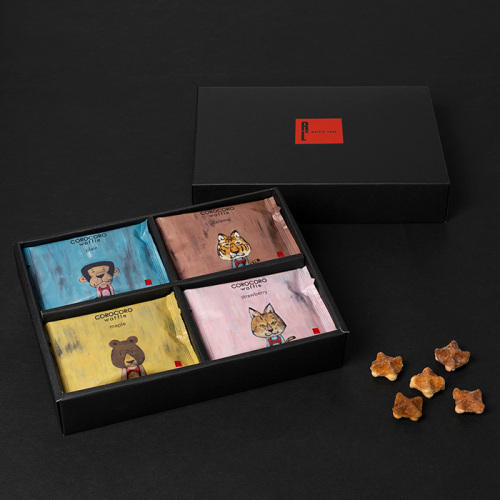 黒い箱に入ったワッフル･ケーキの店 R.L(エール・エル)の「(大阪限定入り)コロコロワッフル パック12袋セット」