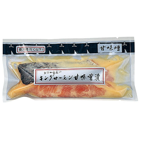 パッケージに入った加島屋 キングサーモン甘味噌漬