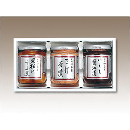 白い箱に入った加島屋 瓶詰詰合せ