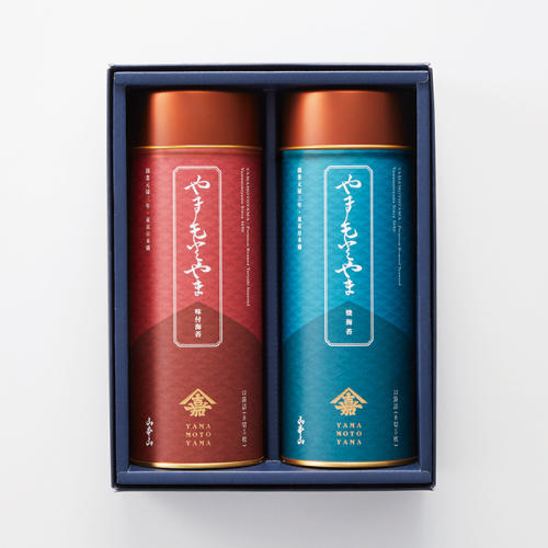 青い箱に入った山本山の「海苔詰合」