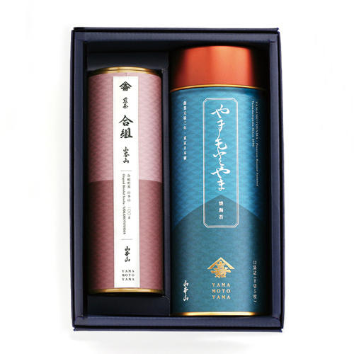 青い箱に入った山本山の「お茶・海苔詰合」
