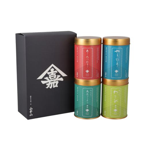 山本山のカラフルな海苔の缶4種類