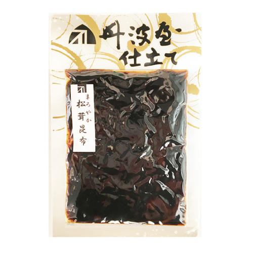 ベージュのパッケージに入った丹波屋の「まろやか松茸昆布」