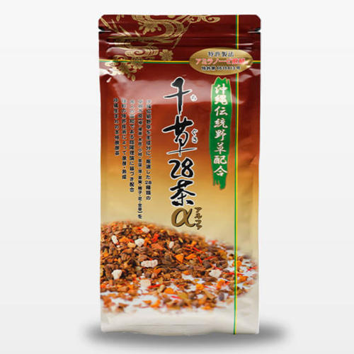千草物産の千草28茶α キザミタイプの茶色いパッケージ
