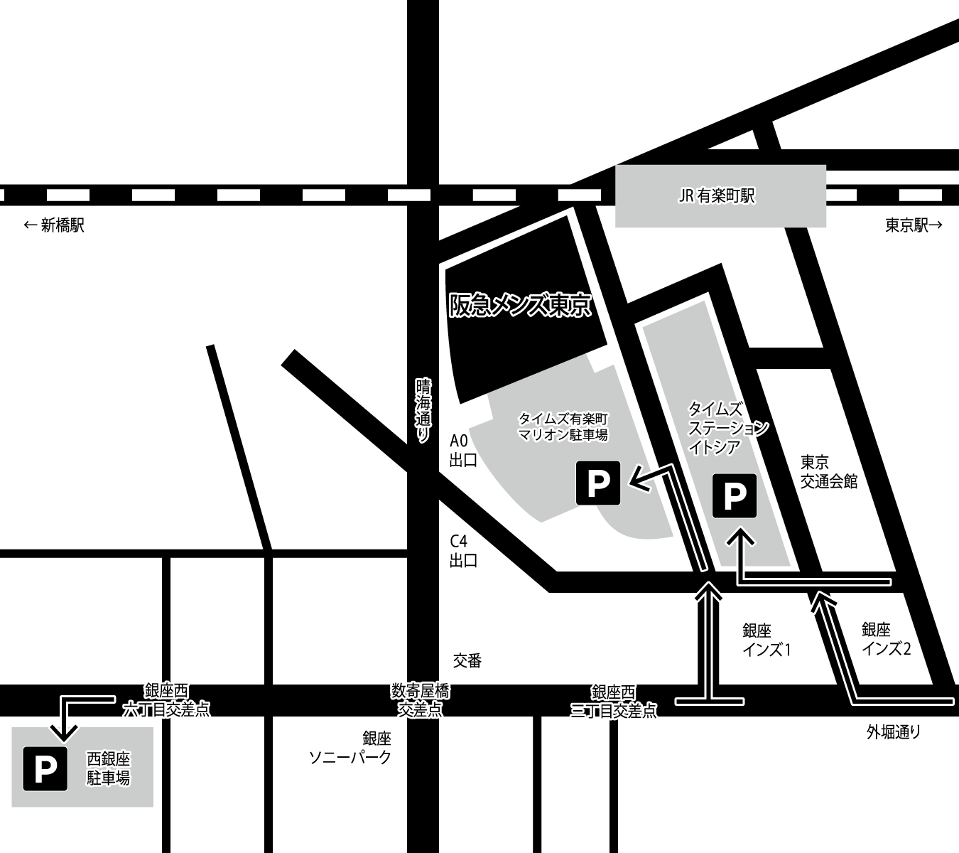 阪急メンズ東京 地図