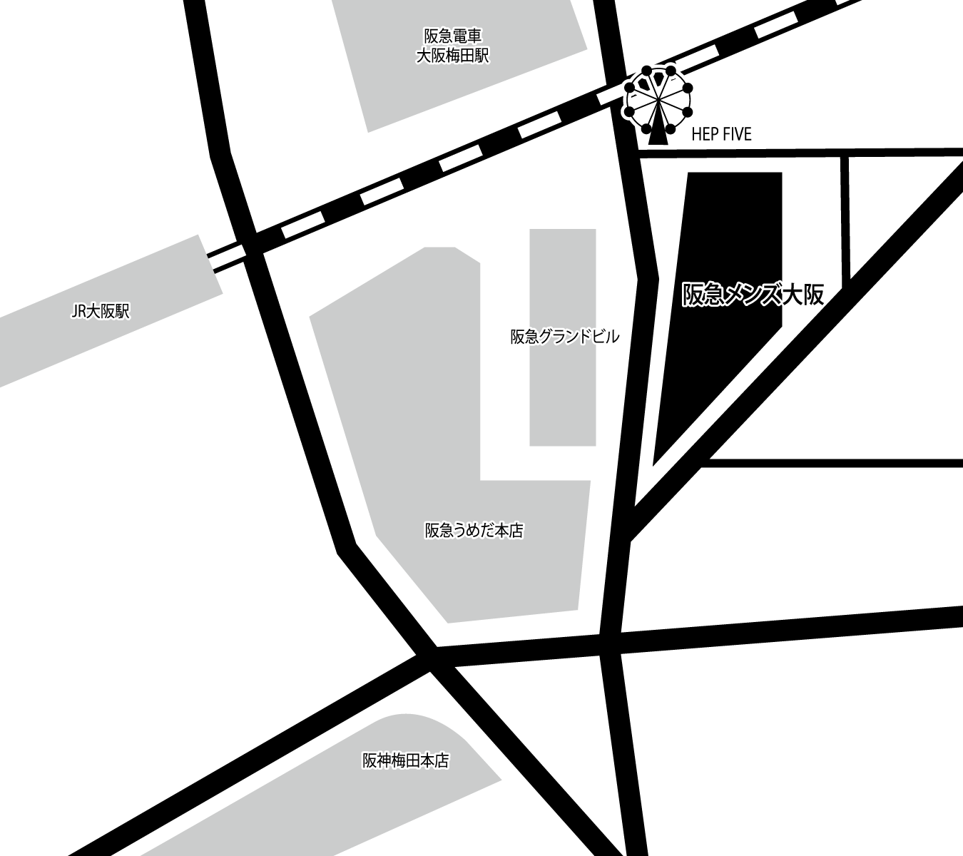 阪急メンズ大阪 地図