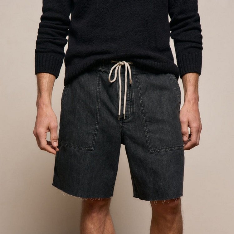 Linen Denim Drawstring Short