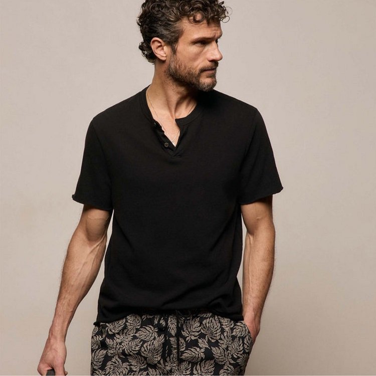 Slub Jersey Short Sleeve Henley