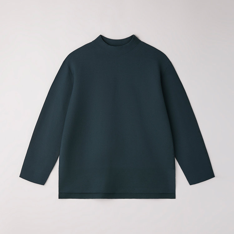 GARTER MOCKNECK LONG SLEEVE TEE SHIRT