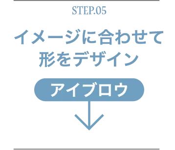Step.05イメージに合わせて形をデザインアイブロウ