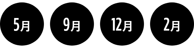 5月 9月 12月 2月