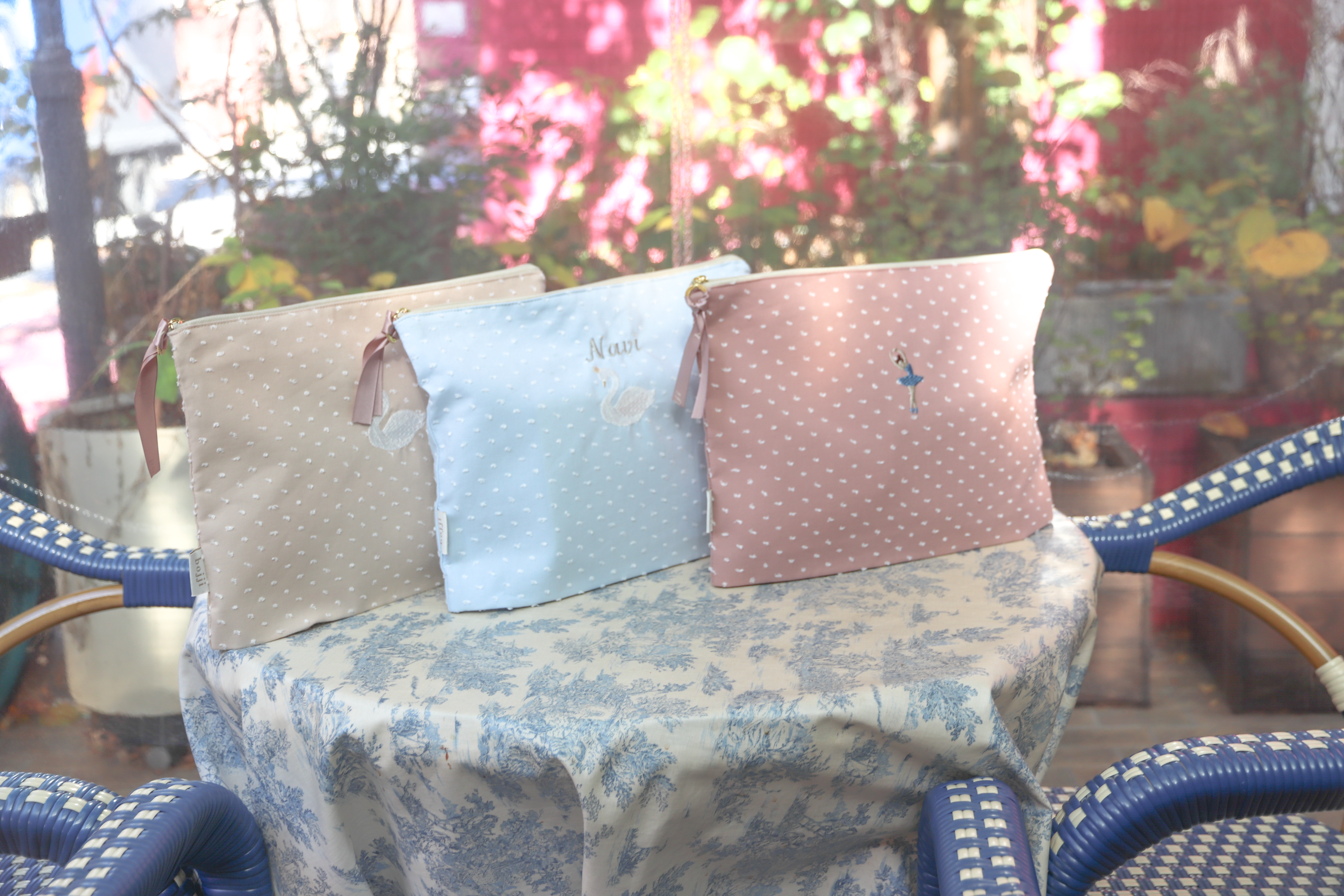 ♡bojji 木馬スモッキング刺繍のトートバッグ♡レッスンバッグ