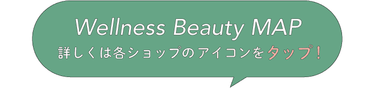 Wellness Beauty MAP 詳しくは各ショップのアイコンをタップ！